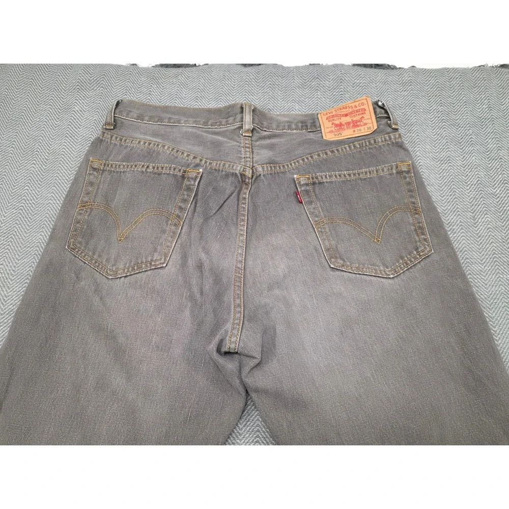 Levis 505‎ Regular Fit Grey Straight Leg Denim Jeans Mens 36x30 00505-3812
